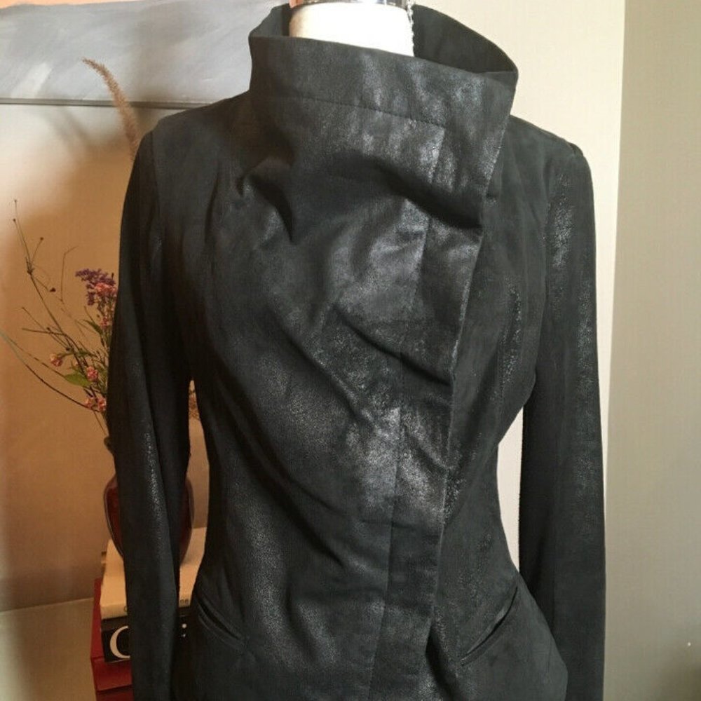 Graham & Spencer Black Leather Distresed Jacket